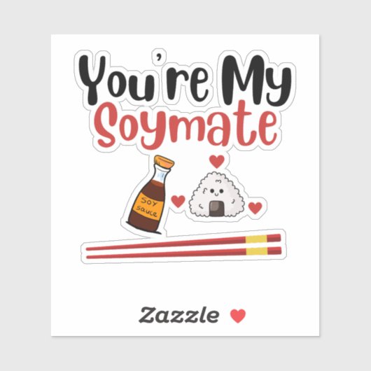 Je bent mijn vriend, soja en sushi koppels sticker (Vel)