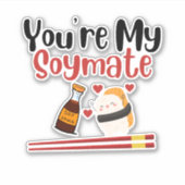 Je bent mijn vriend, soja en sushi koppels sticker (Voorkant)