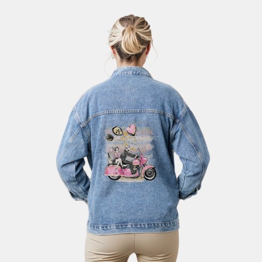 Je bent mijn wereld | Coupure motorfiets Denim Jacket (Model)