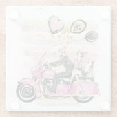 Je bent mijn wereld | Coupure motorfiets Glazen Onderzetter (Achterkant)