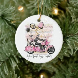 Je bent mijn wereld   Coupure motorfiets Keramisch Ornament