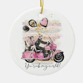 Je bent mijn wereld | Coupure motorfiets Keramisch Ornament (Voorkant)