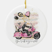 Je bent mijn wereld | Coupure motorfiets Keramisch Ornament (Achterkant)