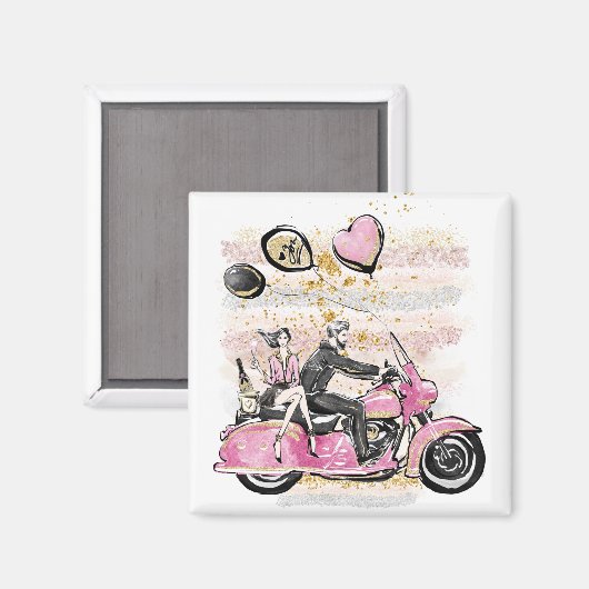 Je bent mijn wereld | Coupure motorfiets Magneet (Voorkant / Achterkant)