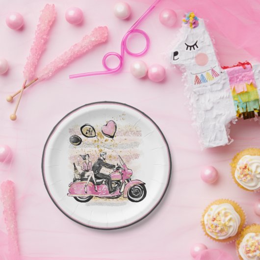 Je bent mijn wereld | Coupure motorfiets Papieren Bordje (Feest)