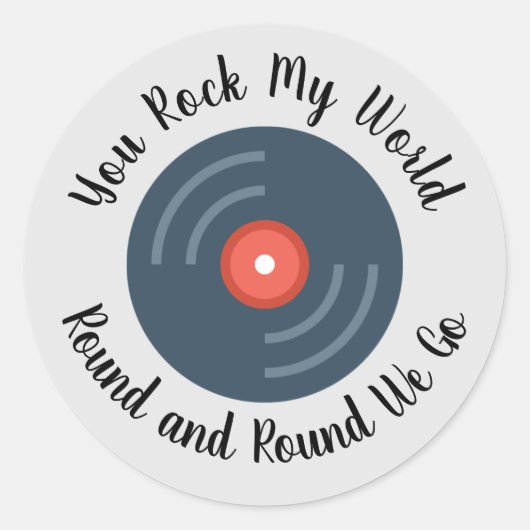 Je bent mijn wereld rond en rond ronde sticker (Voorkant)