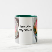 Je bent mijn wereld tweekleurige koffiemok (Center)