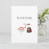 Je bent mijn zielsverwant - Sushi Funny Food Pun-k Bedankkaart (Staand voorkant)