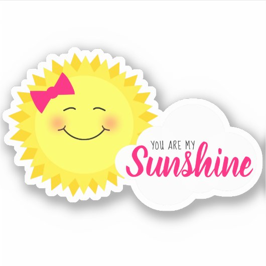 Je bent mijn zon-meisje-zon sticker (Voorkant)