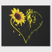 Je bent mijn zonnebloem en paard. cadeaupapier (Vlak)