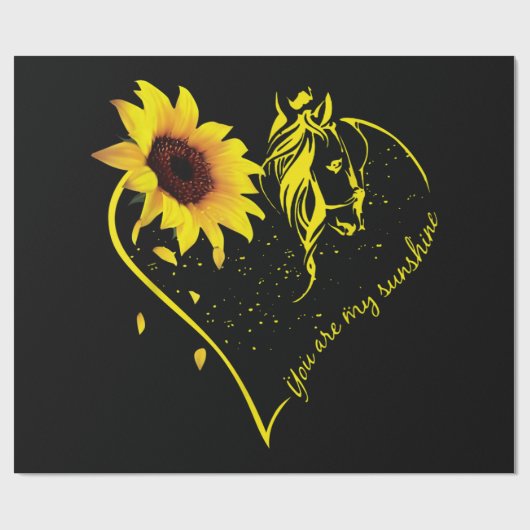 Je bent mijn zonnebloem en paard. cadeaupapier (Vlak)