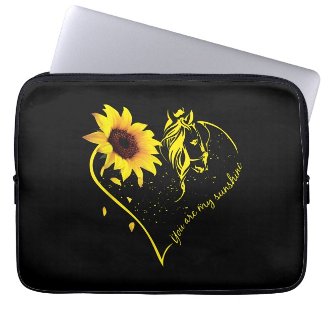 Je bent mijn zonnebloem en paard. laptop sleeve (Voorkant)
