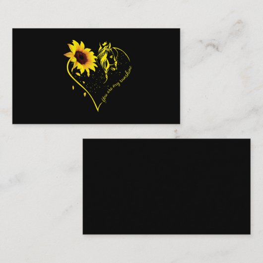 Je bent mijn zonnebloem en paard. visitekaartje (Voorkant / Achterkant)