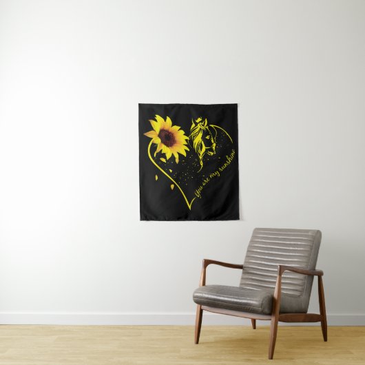 Je bent mijn zonnebloem en paard. wandkleed (In situ)