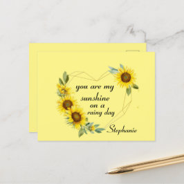 Je bent mijn zonnebloemen, liefdescitaat briefkaart