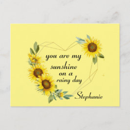 Je bent mijn zonnebloemen, liefdescitaat briefkaart