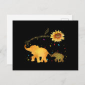 Je bent mijn zonnebloempautisme feestdagenkaart (Voorkant / Achterkant)