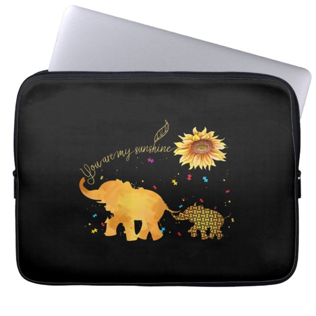 Je bent mijn zonnebloempautisme laptop sleeve (Voorkant)