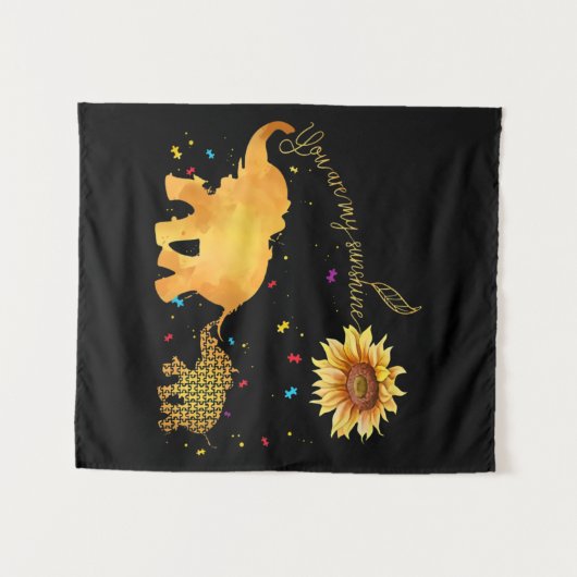 Je bent mijn zonnebloempautisme wandkleed (Voorkant (horizontaal))