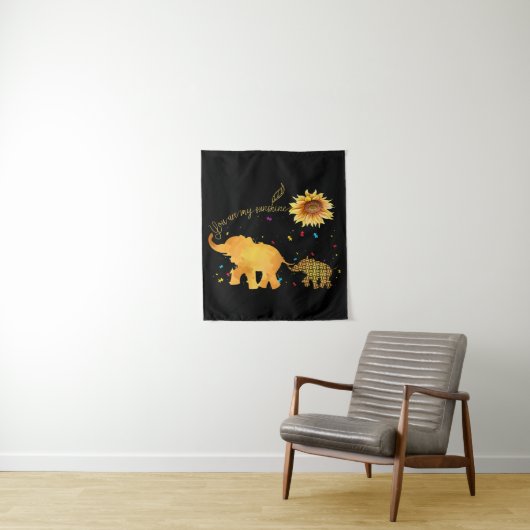 Je bent mijn zonnebloempautisme wandkleed (In situ)