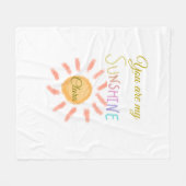 je bent mijn zonnegeel oranje zonnestralen , voeg  fleece deken (Voorkant (Horizontaal))