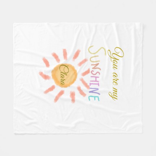 je bent mijn zonnegeel oranje zonnestralen , voeg  fleece deken (Voorkant (Horizontaal))