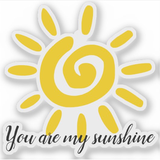 Je bent mijn zonneschijn | Aangepaste wijnwijn Sticker (Voorkant)
