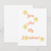 "Je bent mijn zonneschijn" briefkaart (Voorkant / Achterkant)