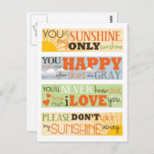 Je bent mijn zonneschijn briefkaart (Voorkant / Achterkant)