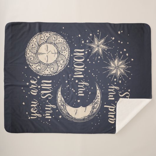 Je bent mijn zonneschijn en sterren sherpa deken (Voorkant (horizontaal))