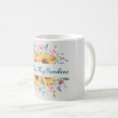 Je bent mijn zonneschijn en zonnebloem koffiemok (Voorkant rechts)