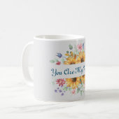 Je bent mijn zonneschijn en zonnebloem koffiemok (Voorkant links)