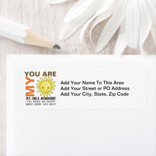 Je bent mijn zonneschijn etiket (Insitu)