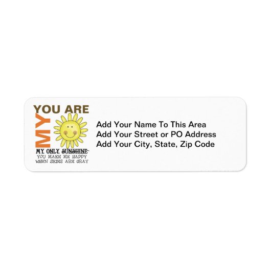 Je bent mijn zonneschijn etiket (Voorkant)