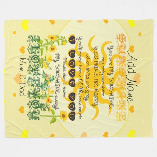 Je bent mijn zonneschijn fleece deken (Voorkant (Horizontaal))