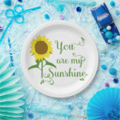 Je bent mijn zonneschijn gele bloem zonnebloem papieren bordje (Feest)