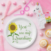 Je bent mijn zonneschijn gele bloem zonnebloem papieren bordje (Feest)