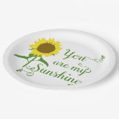 Je bent mijn zonneschijn gele bloem zonnebloem papieren bordje (Gekanteld)