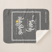 Je bent mijn zonneschijn, gepersonaliseerd grijs sherpa deken (Voorkant (horizontaal))