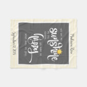 Je bent mijn zonneschijn, Grijs/Geel, Gepersonalis Fleece Deken (Voorkant (Horizontaal))