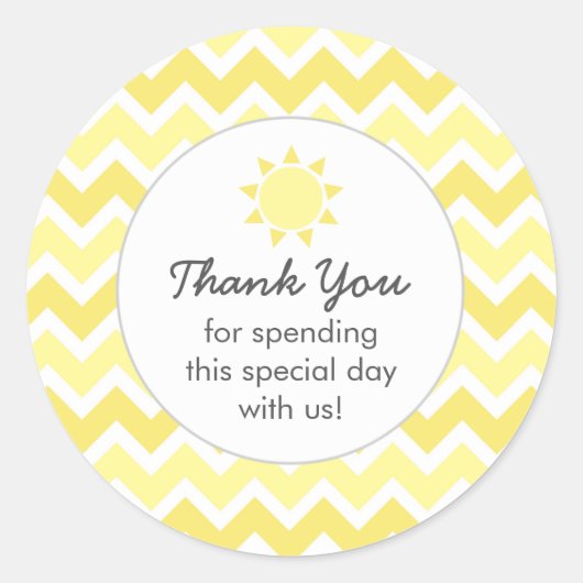 Je bent mijn zonneschijn gunsttas dank je ronde sticker (Voorkant)