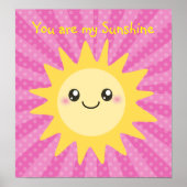 Je bent mijn zonneschijn in opgerookte roze poster (Voorkant)