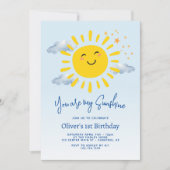 Je bent mijn zonneschijn jongen 1e verjaardagsfees kaart (Voorkant)