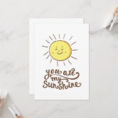 Je bent mijn zonneschijn kaart (Voorkant / Achterkant in situ)