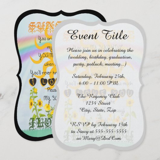 Je bent mijn zonneschijn kaart (Voorkant / Achterkant)