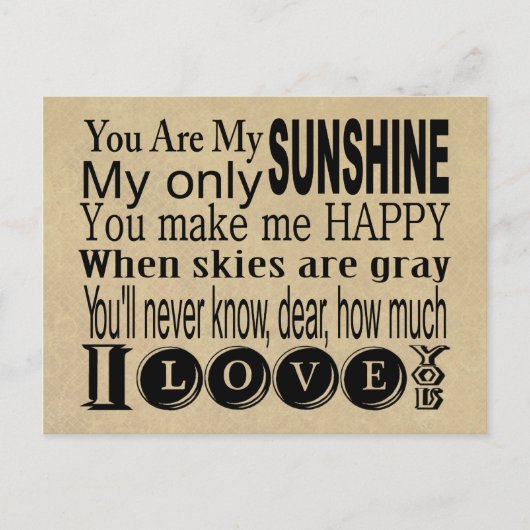 Je bent mijn zonneschijn-kleding en gifts briefkaart (Voorkant)