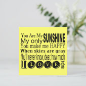 Je bent mijn zonneschijn-kleding en gifts kaart (Staand voorkant)