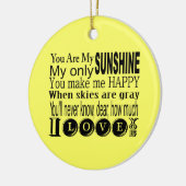 Je bent mijn zonneschijn-kleding en gifts keramisch ornament (Links)