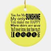 Je bent mijn zonneschijn-kleding en gifts keramisch ornament (Achterkant)