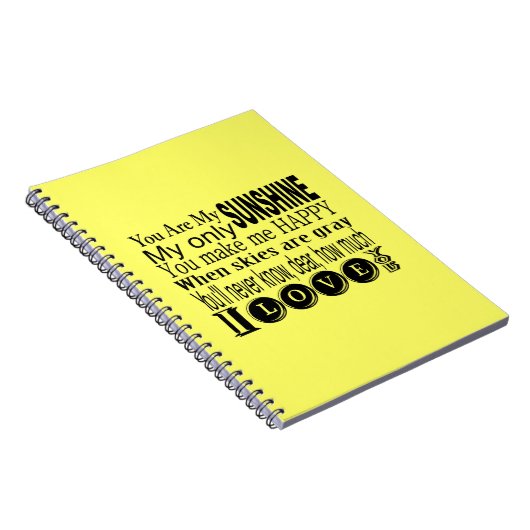 Je bent mijn zonneschijn-kleding en gifts notitieboek (Rechterzijde)